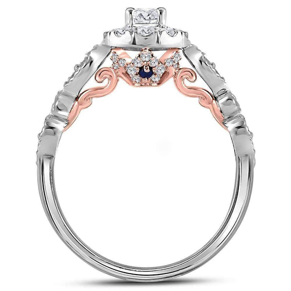 14kt Two-tone White Rose Gold Women's Round Diamond Solitaire Bellina Bridal Wedding Engagement Ring 3/4 Cttw - FREE Shipping (US/CAN)-Wedding Jewelry-6.5-JadeMoghul Inc.