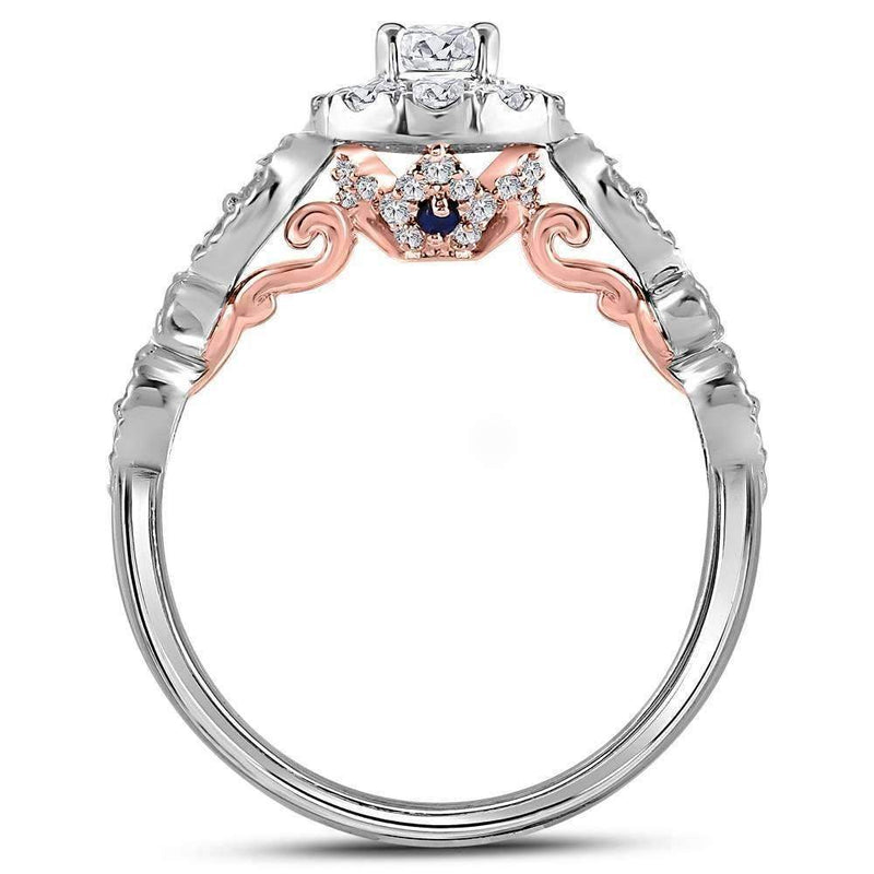 14kt Two-tone White Rose Gold Women's Round Diamond Solitaire Bellina Bridal Wedding Engagement Ring 3/4 Cttw - FREE Shipping (US/CAN)-Wedding Jewelry-6.5-JadeMoghul Inc.