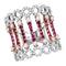 14kt Two-tone White Rose Gold Women's Round Ruby Diamond Cocktail Fashion Ring 1-1/2 Cttw - FREE Shipping (US/CAN)-Rings And Bands-5.5-JadeMoghul Inc.