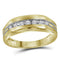 14kt Two-tone Yellow Gold Men's Round Diamond Grooved Wedding Band Ring 1/4 Cttw - FREE Shipping (US/CAN)-Gold & Diamond Wedding Jewelry-8-JadeMoghul Inc.