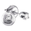 14kt White Gold Girls Infant Round Diamond Solitaire Stud Earrings 1-10 Cttw - FREE Shipping (USA/CAN)-Gold & Diamond Earrings-JadeMoghul Inc.