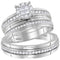 14kt White Gold His & Hers Diamond Soleil Cluster Matching Bridal Wedding Ring Band Set 5/8 Cttw - FREE Shipping (US/CAN)-Gold & Diamond Trio Sets-5-JadeMoghul Inc.