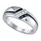 14kt White Gold Mens Black Color Enhanced Diamond Band Ring 1/5 Cttw-Gold & Diamond Men Rings-JadeMoghul Inc.