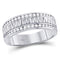 14kt White Gold Mens Diamond Double Row Zigzag Wedding Band Ring 1/2 Cttw-Gold & Diamond Men Rings-JadeMoghul Inc.