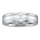 14kt White Gold Men's Princess Channel-set Diamond Single Row Wedding Band Ring 1/6 Cttw - FREE Shipping (US/CAN)-Gold & Diamond Wedding Jewelry-8-JadeMoghul Inc.