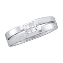 14kt White Gold Mens Princess Diamond 5mm Wedding Anniversary Band Ring 1/6 Cttw - FREE Shipping (US/CAN)-Gold & Diamond Wedding Jewelry-13-JadeMoghul Inc.