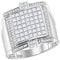 14kt White Gold Men's Princess Diamond Square Luxury Cluster Ring 2-1/12 Cttw - FREE Shipping (US/CAN)-Gold & Diamond Rings-8-JadeMoghul Inc.