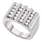 14kt White Gold Men's Round Channel-set Diamond Square Stripe Cluster Ring 1-1/2 Cttw - FREE Shipping (US/CAN)-Gold & Diamond Men Rings-8-JadeMoghul Inc.