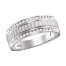 14kt White Gold Men's Round Channel-set Diamond Textured Wedding Band Ring 1/3 Cttw - FREE Shipping (US/CAN)-Wedding Jewelry-8-JadeMoghul Inc.