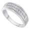 14kt White Gold Men's Round Diamond 2-row Wedding Anniversary Band Ring 1/4 Cttw - FREE Shipping (US/CAN)-Gold & Diamond Wedding Jewelry-8-JadeMoghul Inc.