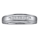 14kt White Gold Men's Round Diamond Channel-set Wedding Anniversary Band Ring 1/12 Cttw - FREE Shipping (US/CAN)-Gold & Diamond Wedding Jewelry-8-JadeMoghul Inc.