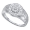 14kt White Gold Men's Round Diamond Cluster Nugget Ring 1/8 Cttw - FREE Shipping (US/CAN)-Gold & Diamond Men Rings-8.5-JadeMoghul Inc.