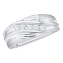 14kt White Gold Men's Round Diamond Wedding Anniversary Band Ring 1/4 Cttw - FREE Shipping (US/CAN)-Gold & Diamond Wedding Jewelry-8-JadeMoghul Inc.