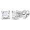 14kt White Gold Unisex Princess Diamond Solitaire Stud Earrings 1-2 Cttw - FREE Shipping (US/CAN)-Gold & Diamond Earrings-JadeMoghul Inc.