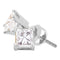 14kt White Gold Unisex Princess Diamond Solitaire Stud Earrings 1-2 Cttw - FREE Shipping (US/CAN)-Gold & Diamond Earrings-JadeMoghul Inc.