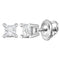 14kt White Gold Unisex Princess Diamond Solitaire Stud Earrings 1-6 Cttw - FREE Shipping (US/CAN)-Gold & Diamond Earrings-JadeMoghul Inc.