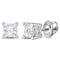 14kt White Gold Unisex Princess Diamond Solitaire Stud Earrings 7-8 Cttw - FREE Shipping (US/CAN)-Gold & Diamond Earrings-JadeMoghul Inc.