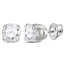 14kt White Gold Unisex Round Diamond Solitaire Stud Earrings 1-3-8 Cttw - FREE Shipping (USA/CAN)-Gold & Diamond Earrings-JadeMoghul Inc.