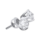 14kt White Gold Unisex Round Diamond Solitaire Stud Earrings 1-3-8 Cttw - FREE Shipping (US/CAN)-Gold & Diamond Earrings-JadeMoghul Inc.