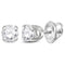 14kt White Gold Unisex Round Diamond Solitaire Stud Earrings 1-4 Cttw - FREE Shipping (USA/CAN)-Gold & Diamond Earrings-JadeMoghul Inc.