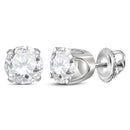 14kt White Gold Unisex Round Diamond Solitaire Stud Earrings 1.00 Cttw - FREE Shipping (USA/CAN)-Gold & Diamond Earrings-JadeMoghul Inc.