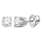 14kt White Gold Unisex Round Diamond Solitaire Stud Earrings 3-8 Cttw - FREE Shipping (USA/CAN)-Gold & Diamond Earrings-JadeMoghul Inc.