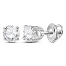 14kt White Gold Unisex Round Diamond Solitaire Stud Earrings 5-8 Cttw - FREE Shipping (USA/CAN)-Gold & Diamond Earrings-JadeMoghul Inc.