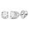 14kt White Gold Unisex Round Diamond Solitaire Stud Earrings 5-8 Cttw - FREE Shipping (USA/CAN)-Gold & Diamond Earrings-JadeMoghul Inc.