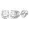 14kt White Gold Unisex Round Diamond Solitaire Stud Earrings 7-8 Cttw - FREE Shipping (USA/CAN)-Gold & Diamond Earrings-JadeMoghul Inc.