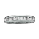 14kt White Gold Women's Baguette Diamond Wedding Anniversary Band 1/2 Cttw - FREE Shipping (US/CAN)-Gold & Diamond Wedding Jewelry-5-JadeMoghul Inc.