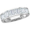 14kt White Gold Women's Baguette & Princess Diamond Wedding Anniversary Band 1.00 Cttw - FREE Shipping (US/CAN)-Gold & Diamond Wedding Jewelry-5-JadeMoghul Inc.