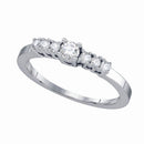 14kt White Gold Women's Diamond Bridal or Engagement Ring 1/3 Cttw-Gold & Diamond Wedding Jewelry-JadeMoghul Inc.