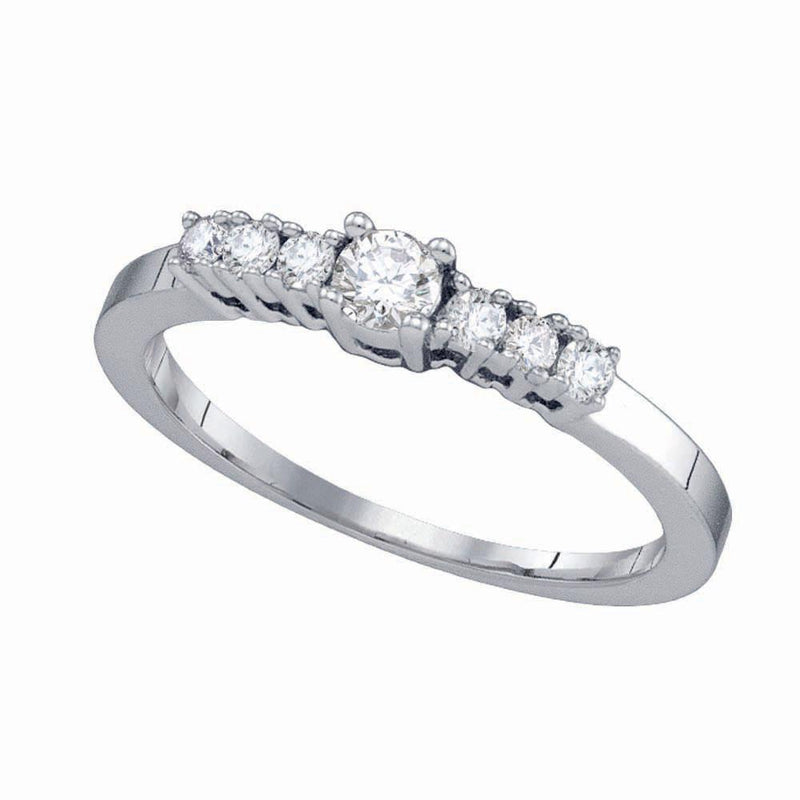 14kt White Gold Women's Diamond Bridal or Engagement Ring 1/3 Cttw-Gold & Diamond Wedding Jewelry-JadeMoghul Inc.