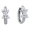 14kt White Gold Women's Diamond Cluster Huggie Earrings 1/2 Cttw-Gold & Diamond Earrings-JadeMoghul Inc.