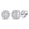 14kt White Gold Women's Diamond Concentric Circle Cluster Earrings 1/2 Cttw-Gold & Diamond Earrings-JadeMoghul Inc.
