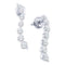 14kt White Gold Women's Diamond Graduated Journey Stud Earrings 1.00 Cttw-Gold & Diamond Earrings-JadeMoghul Inc.