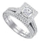 14kt White Gold Women's Diamond Princess Bridal Wedding Engagement Ring Band Set 1/3 Cttw - FREE Shipping (US/CAN)-Gold & Diamond Wedding Ring Sets-5.5-JadeMoghul Inc.