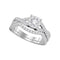 14kt White Gold Women's Diamond Princess Bridal Wedding Engagement Ring Band Set 3/4 Cttw - FREE Shipping (US/CAN)-Gold & Diamond Wedding Ring Sets-5-JadeMoghul Inc.