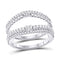 14kt White Gold Women's Diamond Ring Guard Enhancer Wedding Band 3/4 Cttw-Gold & Diamond Rings-JadeMoghul Inc.