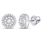 14kt White Gold Women's Diamond Solitaire Cluster Stud Earrings 3/4 Cttw-Gold & Diamond Earrings-JadeMoghul Inc.