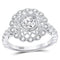 14kt White Gold Women's Diamond Solitaire Milgrain Bridal or Engagement Ring 1.00 Cttw-Gold & Diamond Wedding Jewelry-JadeMoghul Inc.