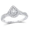 14kt White Gold Women's Diamond Teardrop Cluster Engagement Ring-Gold & Diamond Wedding Jewelry-6-JadeMoghul Inc.