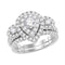 14kt White Gold Women's Diamond Teardrop Wedding Ring Band Set-Gold & Diamond Wedding Jewelry-JadeMoghul Inc.