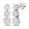 14kt White Gold Women's Diamond Triple Vertical Flower Cluster Earrings 1.00 Cttw-Gold & Diamond Earrings-JadeMoghul Inc.