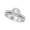 14kt White Gold Women's EGL Certified Round Diamond Solitaire Bridal Wedding Engagement Ring Set 1 Cttw - FREE Shipping (US/CAN)-Gold & Diamond Wedding Ring Sets-5-JadeMoghul Inc.