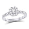 14kt White Gold Women's Emerald Diamond Solitaire Bridal or Engagement Ring 1/2 Cttw-Gold & Diamond Wedding Jewelry-JadeMoghul Inc.