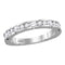 14kt White Gold Women's Machine-set Round Diamond Wedding Band Ring 3/4 Cttw - FREE Shipping (US/CAN)-Gold & Diamond Wedding Jewelry-5-JadeMoghul Inc.