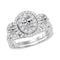 14kt White Gold Women's Oval Diamond 3-Stone Bridal Wedding Engagement Ring Band Set 1-1-2 Cttw - FREE Shipping (US/CAN)-Gold & Diamond Wedding Ring Sets-JadeMoghul Inc.