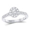 14kt White Gold Women's Oval Diamond Solitaire Bridal or Engagement Ring 1/5 Cttw-Gold & Diamond Wedding Jewelry-JadeMoghul Inc.