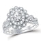 14kt White Gold Women's Oval Diamond Twist Bridal or Engagement Ring Band Set 1.00 Cttw-Gold & Diamond Wedding Jewelry-JadeMoghul Inc.